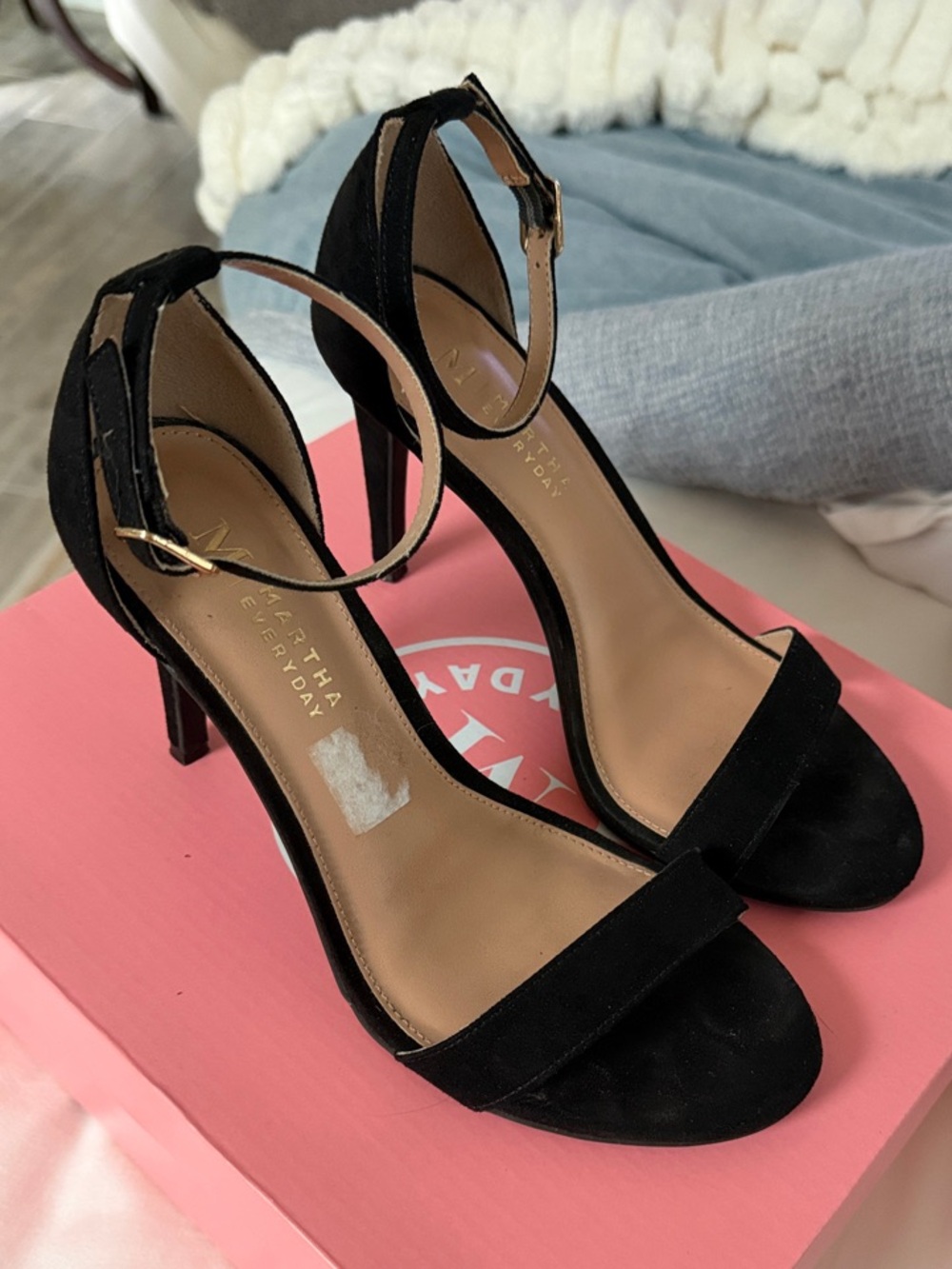 Martha Everyday Women’s Black Ankle-Strap Heeled Sandals
